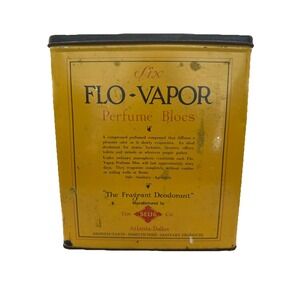 Antique Flo-Vapor Advertising‎ Tin.  The Selig Co. Atlanta-Dallas Perfume Blocs